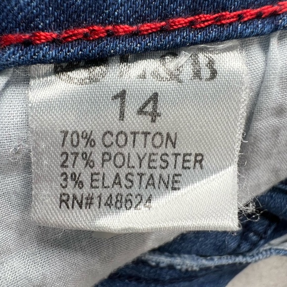 Lucky + Blessed Western Sarape Print Raw Hem Patched Jeans Size 14 - Picture 9 of 14